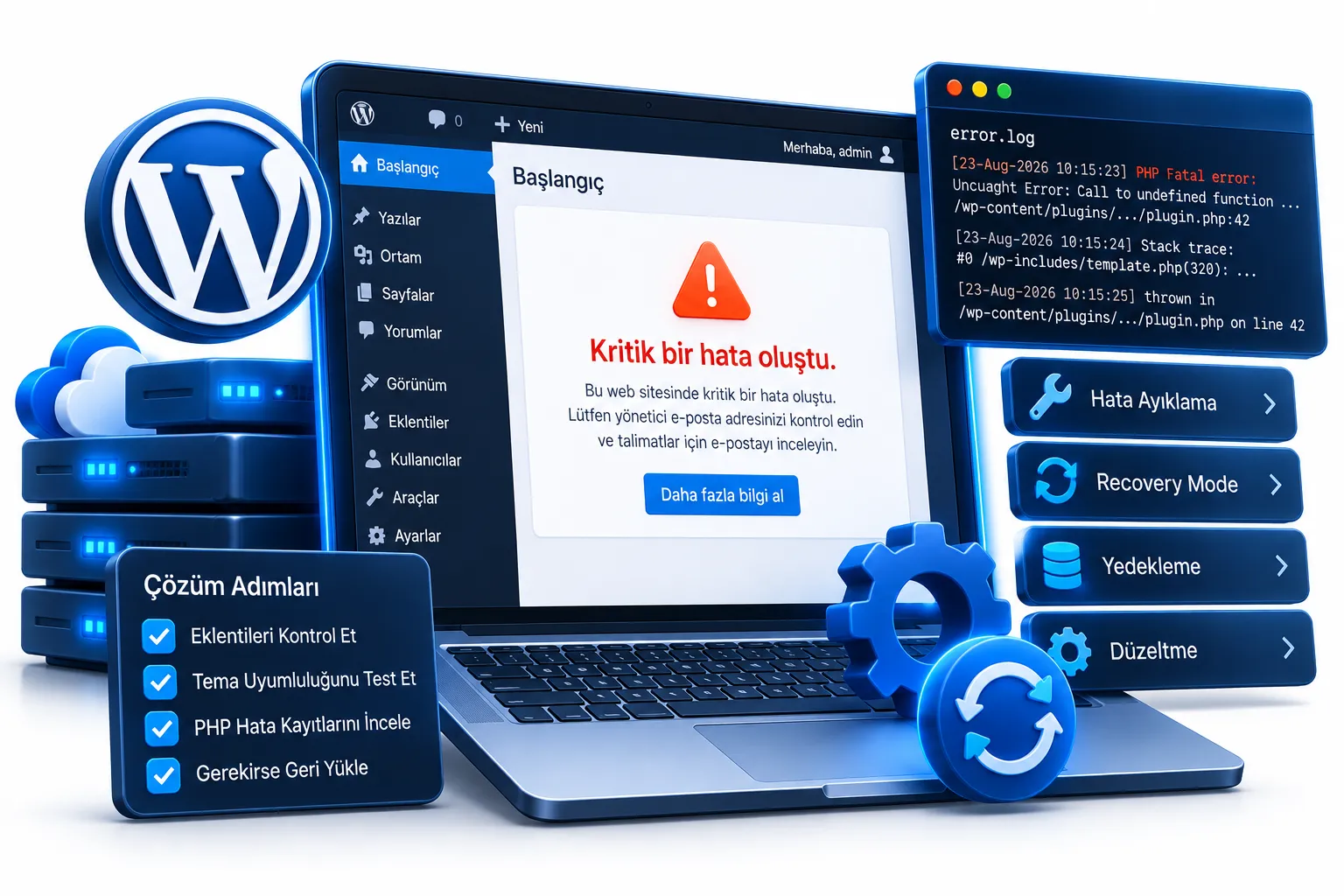 WordPress Kritik Bir Hata Oluştu